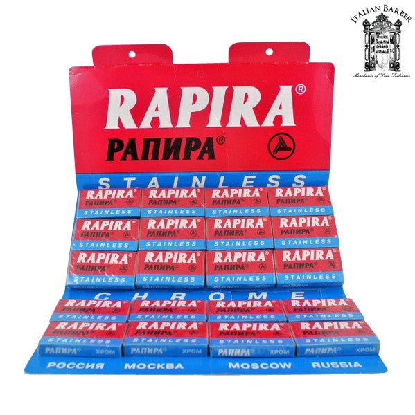 100 Rapira Stainless DE Blades, 20 packs of 5 (100 blades)-Rapira Blades-ItalianBarber