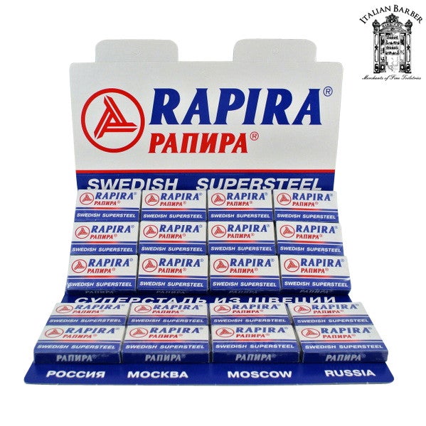 100 Rapira Swedish Supersteel Blades, 20 packs of 5 (100 blades)-Rapira Blades-ItalianBarber