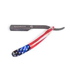 RazoRock Stainless Steel Straight Edge Shavette Razor - USA Flag-RazoRock-ItalianBarber