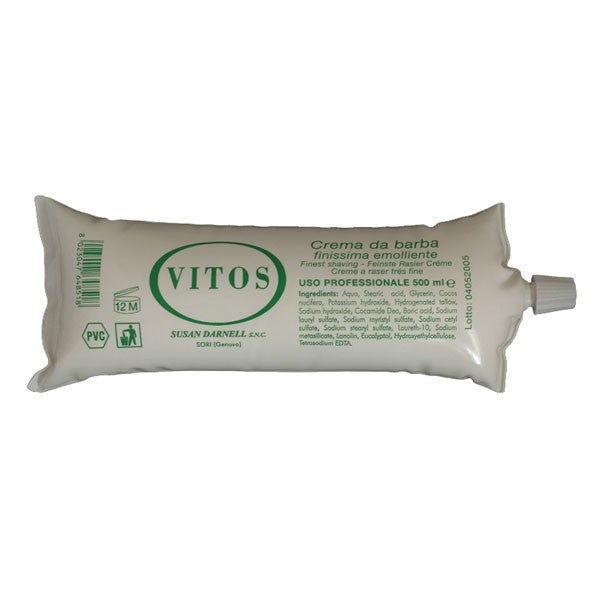Vitos Classic Eucalyptus and Lanolin Shave Cream Tube 500ml-Vitos - Susan Darnell-ItalianBarber